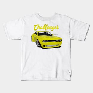 Challenger Drift Yellow Front Kids T-Shirt